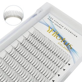 Extensiones de pestaas postizas en abanico, 3D, 4D, 5D, 6D, 7D y 8D, grosor 0,07 CD, rizo natural, tallo corto, volumen ruso (10 mm, 3D-0,07-D)       