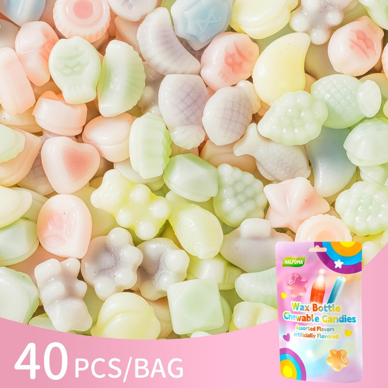 GLEAMETT Chewable Wax Candy,40Count(2.65oz),Stress Relief Snack for Adults,Chewing Fun, Office