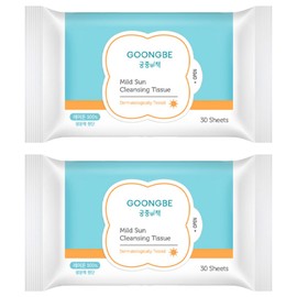 Gungjung Secret Mild Sun Cleansing Tissue, 30 sheets, 2 pcs / 궁중비책 마일드 선 클렌징 티슈, 30매입, 2개