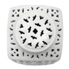 Red Lantern 12" White Carved Square Ginger Jar