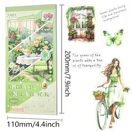 FEISHIONG Series Sticker Scrapbooking Supplies for Junk Journal,20 Sheets PET Die Cut Vintage Ephemera for Junk Journal, Scrapbooking & Deor