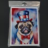 Caroline's Treasures Pug Patriotic American Greeting Cards Pack of 8