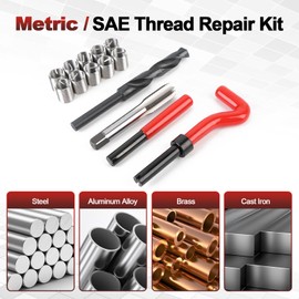 15Pcs M14x1.5 Thread Repair Kit Stainless Steel Twisted Drill Wrench Threaded Insert Tap Insertion Tool