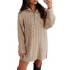 Saodimallsu Womens Cable Knit Mini Sweater Dress Quarter Zip Long