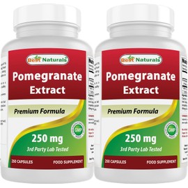 Best Naturals Pomegranate Extract 250 mg 250 Capsules (250 Count (Pack of 2))