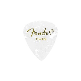 Fender 351 Shape Premium Picks - White Moto - Thin - 12 Count Pack
