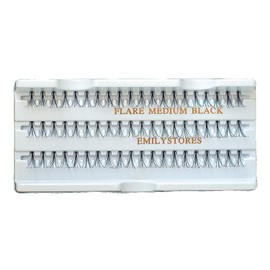 12 Packs Eyelashes Natural Individual Plant Flare Medium Black Eye Extensions Lashes 12mm Long by EMILYSTORES