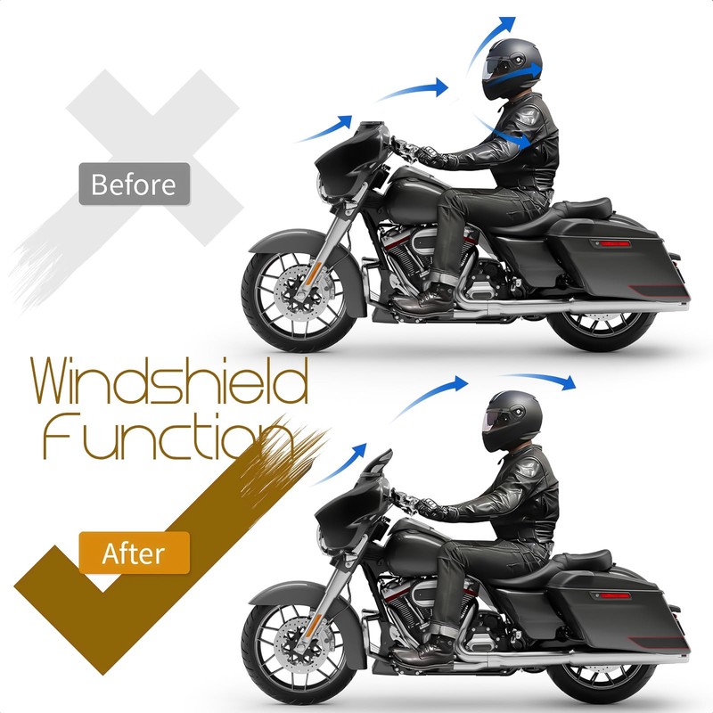 Bravema 13 inch Windshield Motorcycle Windscreen Fit for Harley Touring