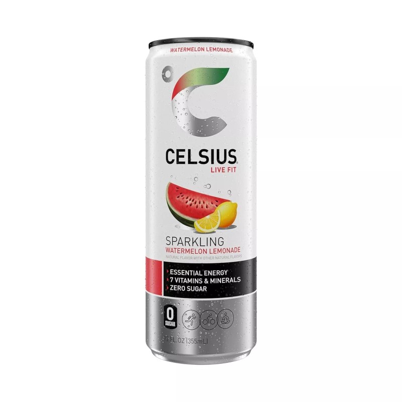 CELSIUS Sparkling Watermelon Lemonade Functional Energy Drink 12 Oz (Pack