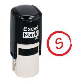 Round Teacher Stamp - Grade S in Red Ink