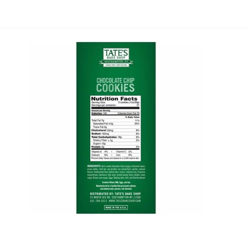 Tate's Bake Shop Chocolate Chip Cookies, 21 oz