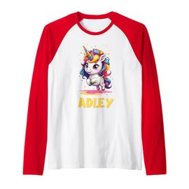 Adley Merch Unicorn Design Raglan Baseball Tee