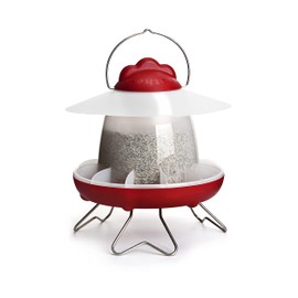 Feathers & Beaky | Chicken Feeder with Flexible Rain Shield | Adjustable legs | Anti-Tip Function | Durable Design (1.3kg capacity)