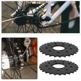 eMagTech 2 Pieces 28T Bicycle Fixed Sprocket Fixed Gear Brake Disc 120mm Fixed Sprockets for #410 Bicycle Chain Brake Disc Mount Black
