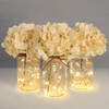 Mason Jar Lights Centerpiece Set of 3 Farmhouse Jars Vase