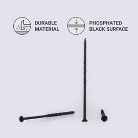 (Pack of 40) Black Phosphate Carbon Steel 4.8 x 120mm Wood Screws Phillips Pin Head Chipboard Fixings (40, 4.8 x 120mm)
