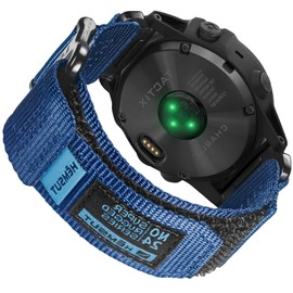 [torbollo] 22mm Garmin Belt Quick Fit Nylon Sport Band for Instinct 3 Solar 45 mm/Instinct E 45 mm/Fēnix E 47 mm/Fenix 7 Solar/Fenix 6 and More, Blue-1