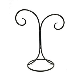 Laredo Wrought Iron Ornament Stand, Double Hook-12 Inches Tall