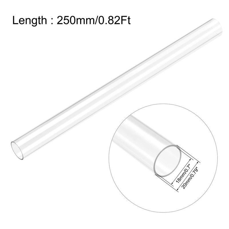 sourcing map Transparent Rigid Storage Tubing with Lids Clear Small