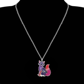 BAMAY Enamel Alloy Cute Fox Necklace Pendant Fashion Jewelry Charms for Women Girls Gifts