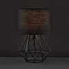 MiniSun Modern Small Satin Black Metal Basket Cage Table Lamp