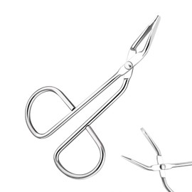 Eyebrow Tweezers Women Stainless Steel Professional Scissors Tweezers Slant Flat Tip Scissor Tweezer, Professional Hair Removal Tweezer Flat Tip, Eyebrow & Hair Plucker for Women and Men