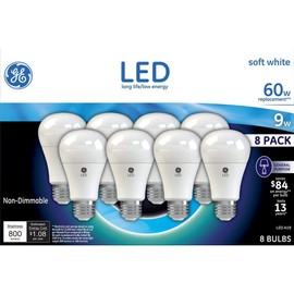 GE 60W Led Bulb Replacement Soft White Light Bulbs 800 Lumens Table Lamp 8 Pack