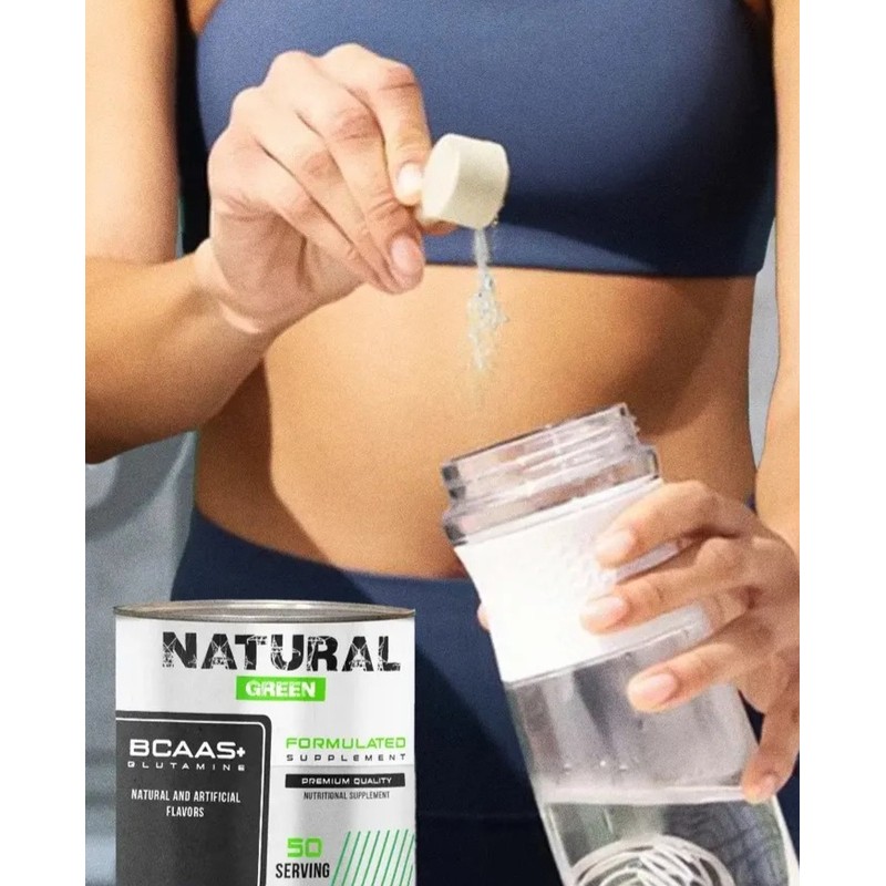 Bcaas Glutamina Aminoácidos Natural Green 500g Sabores Sabor Limón