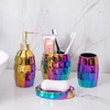 Rainbow Bathroom Accessory Set, Colorful/Gold Mosaic Ceramic Bathroom Accessories Sets