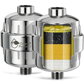 Heavy Duty Shower Filter 2 Pack,High Output Shower Water Filter - Shower Head Filter 99% Removal for Hard Water, Chlorine, Fluoride,Heavy Metals and Harmful Substance - Skin & Hair Care Solution