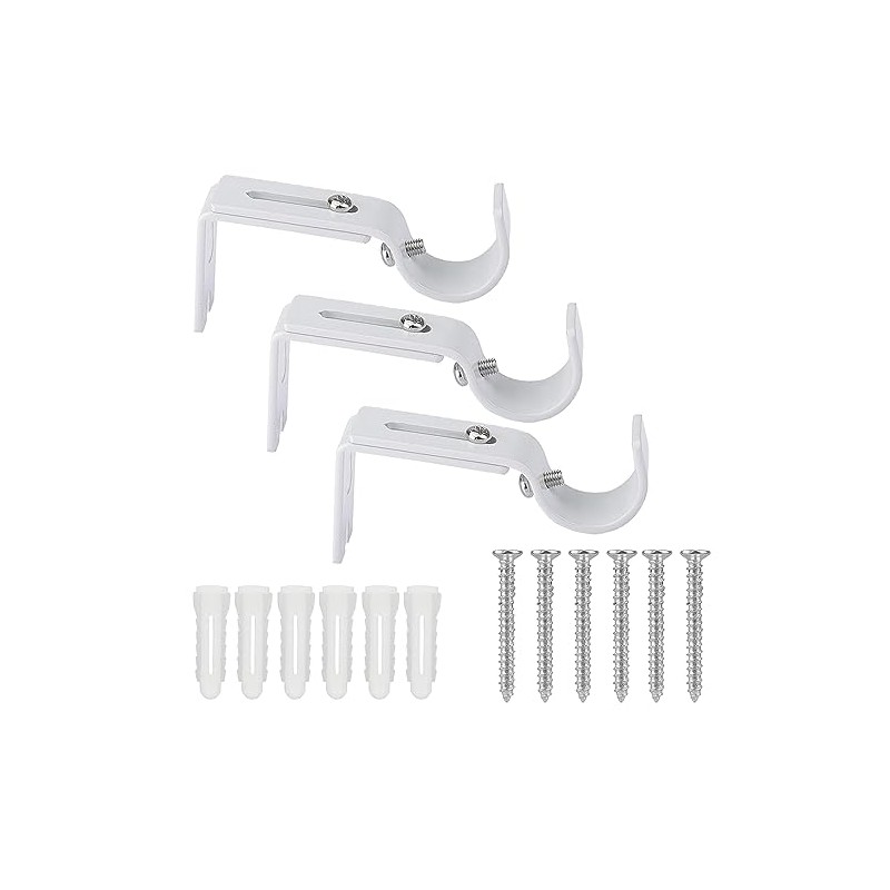 Curtain Holder Adjustable Metal Wall Mount Curtain Rod Holder with