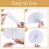 Aneco 200 Pieces Round Paper Folding Fans, White Foldable Handheld