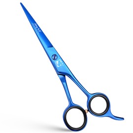 Jimy Professional Hair Scissors 6.5" Stainless Steel Sharp - Smooth Razor Edge Series Shears for Hair Cutting, Hair Cut Scissor for Women & Men and Salon (Blue Barber Scissors)