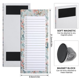 IKR 3 Pack Magnetic Shopping List Pad, Magnetic sheets for Refrigerator To Do List Pad with 1 Magnetic Pen Clip Magnetic Grocery List Magnetic Memo Notepads Magnetic Pen Holder for Fridge