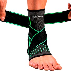 NativoDex Ankle Brace for Sprains, Stabilises the Ankle and Prevents Kinking, Support and Compression, Recovers Injuries such as Plantar Fasciitis, Sports with Adjustable