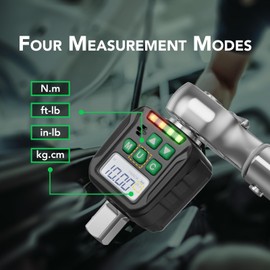LLAVETOR Digital Torque Adapter, 1/2 Inch 10-200 Nm Digital Torque Adapter, Digital Torque Wrench Converter with 3/8 Inch and 1/4 Inch Adapters for Bicycle Motorcycle Car Repair