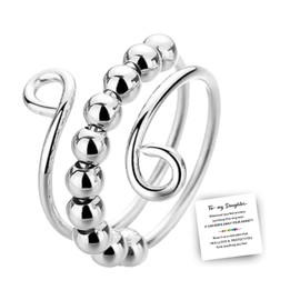 To My Daughter Ring Daughter Gifts from Mom Anxiety Fidget Ring for Women Multi-layered Spinner Ring Anxiety Relief Gifts Christmas Stocking Stuffers