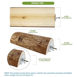 Percha para Jaula De Loros, Plataforma Plana De Madera para Pájaros, Loros, Ratas Y Animales Pequeños (2 Unidades)