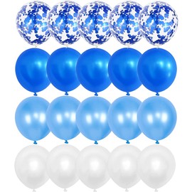 OTMVicor Blue Balloons,20 pcs Light Blue White Balloons,12 inch Blue Confetti Balloons for Party