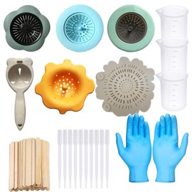 Allazone Pack of 30 Acrylic Pouring Strainers, Acrylic Pouring Strainers, 6 Pieces Acrylic Pouring Strainers Flow Painting Tools Kits for DIY Paint, Shower, Bathtub