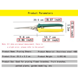 1 PACK Stainless Steel Multifunctional Garden Pruning Scissors. Use-pruning Flowers, Trees, Fruits, Vegetables, Herbs; Suitable for Home, Garden, Agriculture, Flower Shop, Etc.