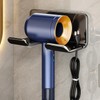 Hair Dryer Wall Holder for Bathroom – No-Drill Aluminum Storage