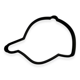 Baseball Cap Cookie Cutter with Easy Push Design (4.5 inch)