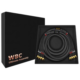 WORLDS BEST CABLES 6 Foot Ultimate - 12 AWG - Ultra-Pure OFC - Premium Audiophile HiFi Single Bi-Amp Speaker Cable for Center Channel with Eminence Spade Plugs & Carbon Tweed Jacket