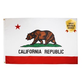 Deshioki California CA State Flag 3 Ply Durable Polyester Heavy Duty Flag,Double Sided and Brass Grommets,Double Stitched Edge and Vivid Color for Outdoor Indoor Decor (California)