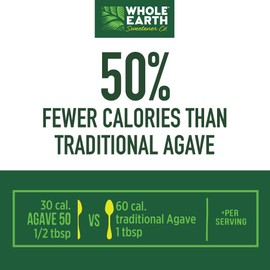 Whole Earth Sweetener Organic Blue Agave Blend and Organic Stevia, Sugar Substitute, Natural* Sweetener, 11.75 Ounce Bottle