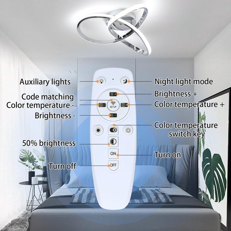 CANEOE Modern Ceiling Light Fixtures,42W Dimmable Flush Mount Led Ceiling