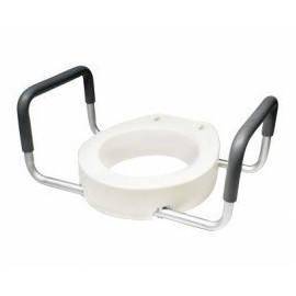Lumex Deluxe Toilet Seat Riser With Removable Armrests -Elong - Case of 2
