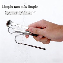 Set de 3 Limpiador de Lengua,Raspador de Lengua Acero Inoxidable,Estuche de Transporte,Tongue Scraper,Kit Limpieza Bucal,Limpia Lengua Niños y Adultos,Para Un Aliento Fresco Y Cuidado Bucal