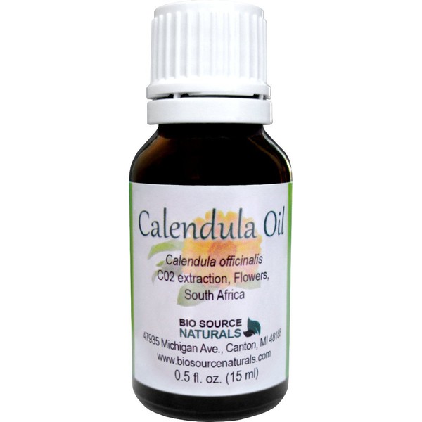 BioSource Naturals Calendula (Calendula officinalis) Oil 1.0 Fl Oz / 30 Ml - Beneficial for Skin